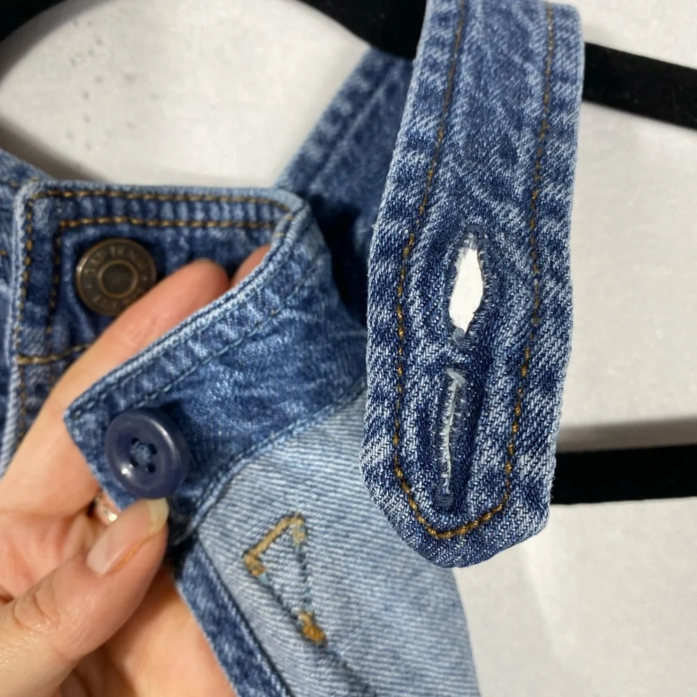 GAP Classic Blue Toddler Overalls shorts raw hem size XS
